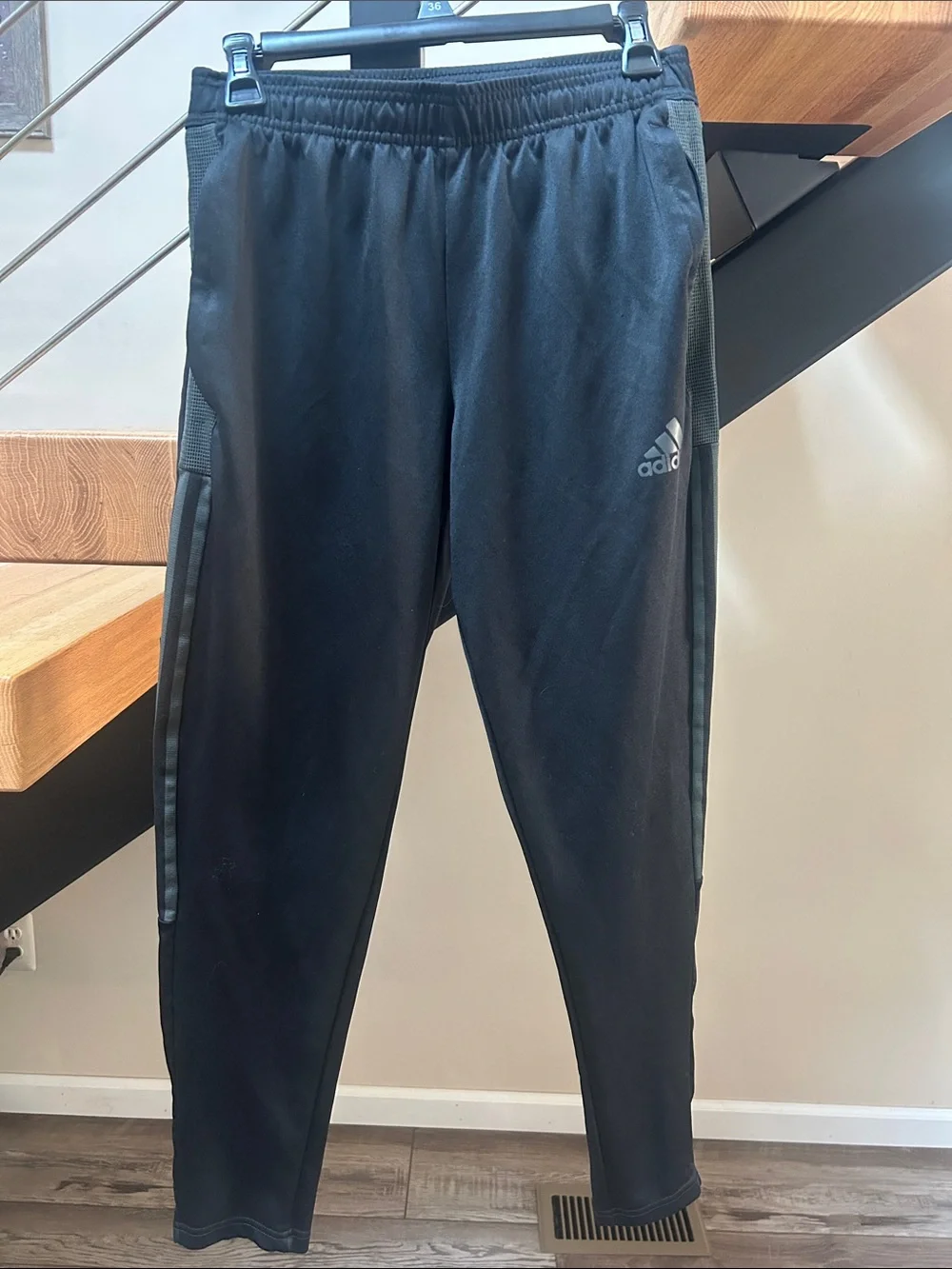 adidas Black Men's Athletic Joggers with Side Stripes